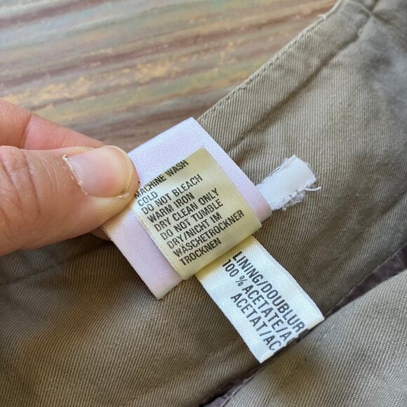 Mondi Khaki Maxi Skirt Button Front Pockets Vintage 80s Women's 27" Waist - Picture 6 of 6